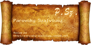 Parovsky Szalviusz névjegykártya